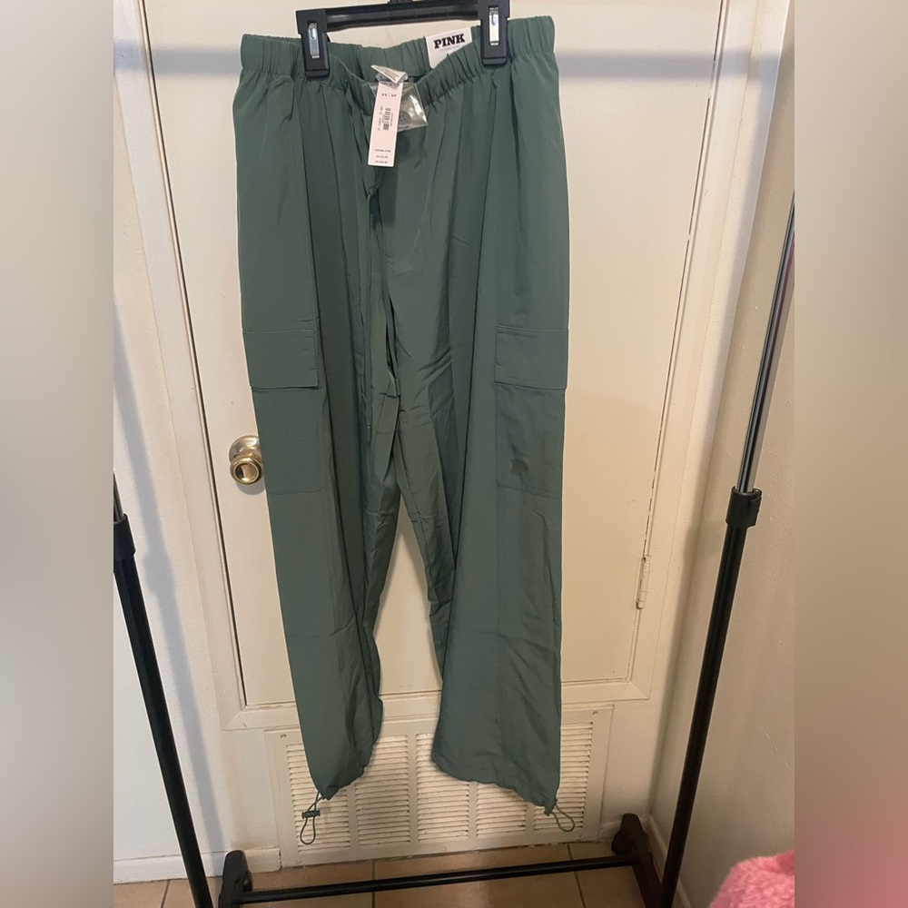 PINK Victoria's Secret Green Cargo Pants